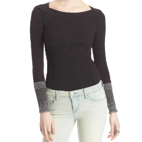 Free People Rosey Thermal Cuff Top - Picture 1 of 12